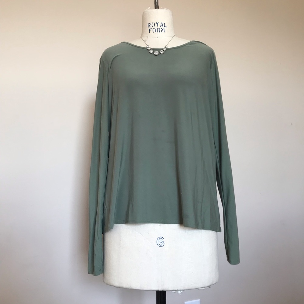 miami green, long sleeve top, size large.